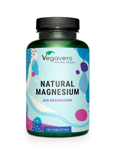 Vegavero Natürliches MAGNESIUM 180 Tabletten BioVeganVersand