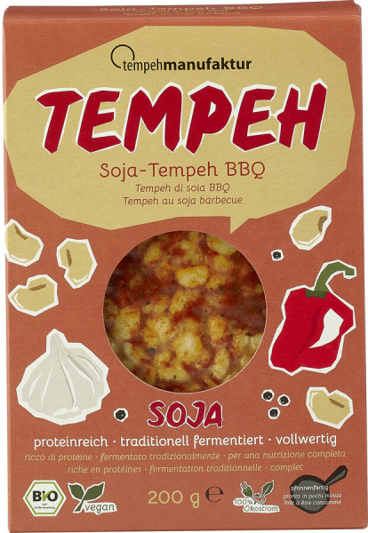 tempehmanufaktur Tempeh BBQ - mit geräucherter Paprika, pikant gewürzt - NEU