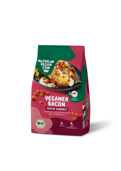 THE VEGAN COW Veganer Bacon fertig gewürzt auf Basis von Sonnenblumen und Ackerbohnen