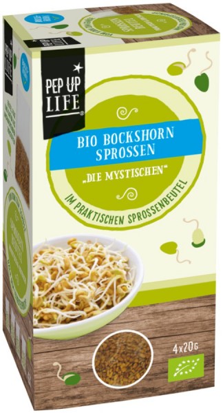 PEPUPLIFE Sprossenbeutel mit Bockshornklee, 4x20g,zum selber ziehen ohne Geräte