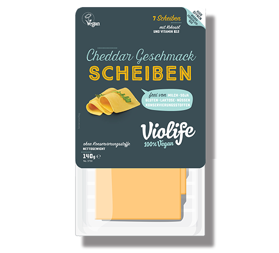 VIOLIFE Käse Scheiben "CHEDDAR", 140g
