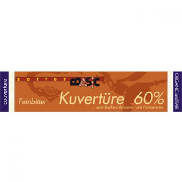 Zotter BASIC Kuvertüre 60%, 130 g