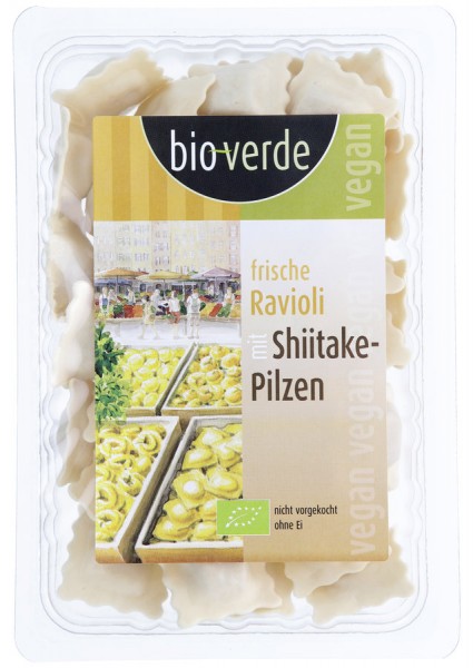 bio-verde Frische Ravioli mit Shiitake-Pilz-Füllung vegan