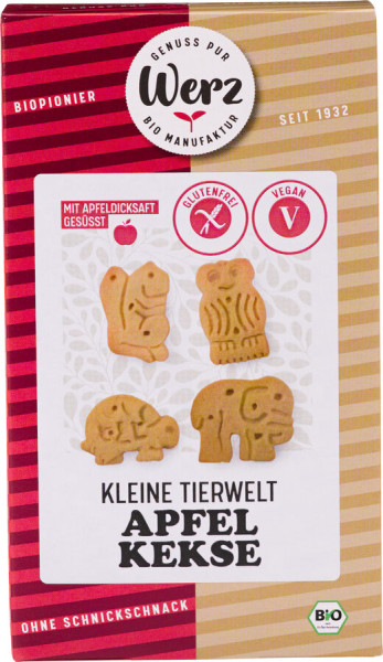 Naturkornmühle Werz Kleine Tierwelt Apfel, Kekse, glutenfrei