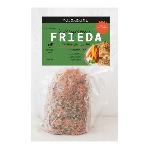 FRIEDA veganer Braten f. 6 Pers. fix & fertig mit Semmelknödel-Fülle, 650g