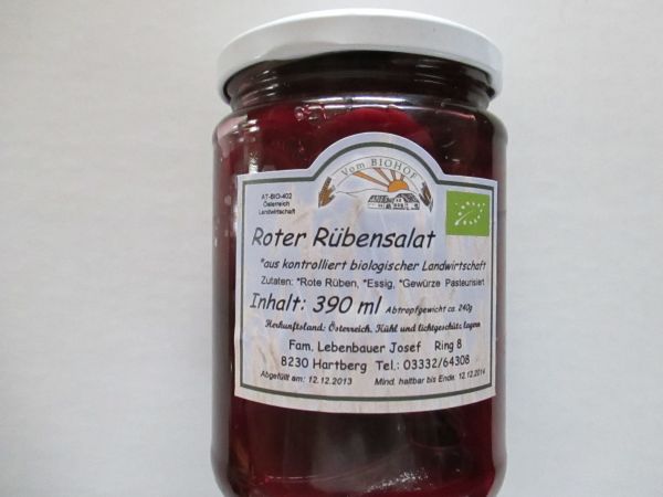 Lebenbauer Roter Rübensalat (Steiermark), 390 ml