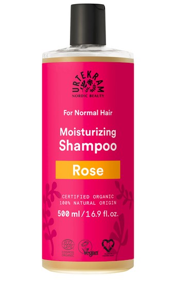 Urtekram Rose Shampoo Bio 250 Ml – Für Normales Haar, Mit Aloe Vera & Glyzerin, Zertifizierte Naturkosmetik