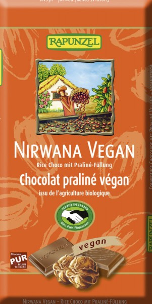 Rapunzel Nirwana vegane Schokolade mit Praliné-Füllung HIH