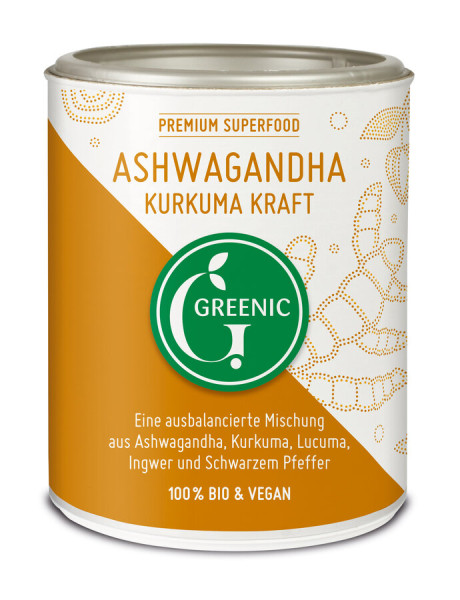 Greenic Ashwagandha Kurkuma Kraft Superfood Trinkpulver Mischung