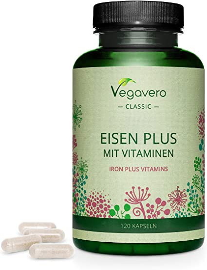 Vegavero Eisen Plus mit Vitaminen, 120 Kapseln