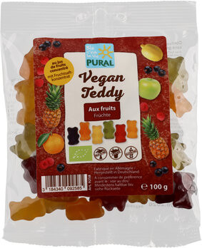 Pural vegane Fruchtgummi Teddy ohne Gelatine, 100g