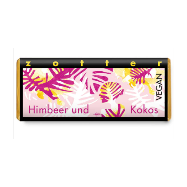Zotter Schokolade Himbeere und Kokos, 70g