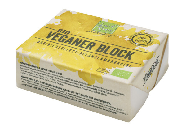Landkrone Bio Veganer Block - Dreiviertelfett Pflanzenmargarine