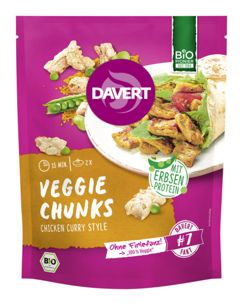 Davert Veggie Chunks Chicken Curry Style 75