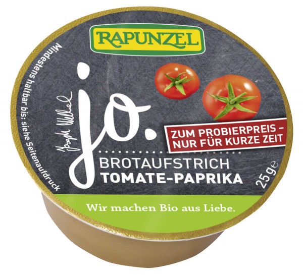 Rapunzel jo. Brotaufstrich Tomate- Paprika, Probiergröße