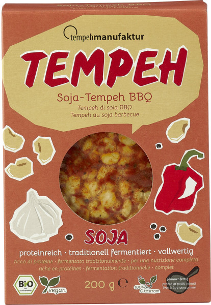 tempehmanufaktur Tempeh BBQ - mit geräucherter Paprika, pikant gewürzt