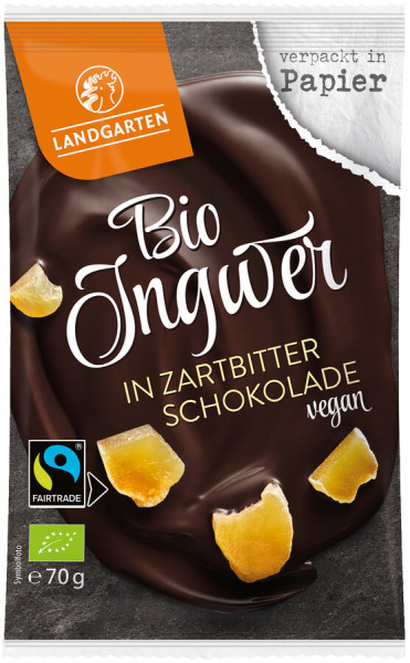 Landgarten Bio FT Ingwer in Zartbitter-Schokolade 70g