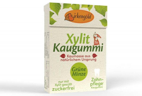 Birkengold Birkengold Kaugummi mit natürlicher Kaumasse Grüne Minze 20 Stk.