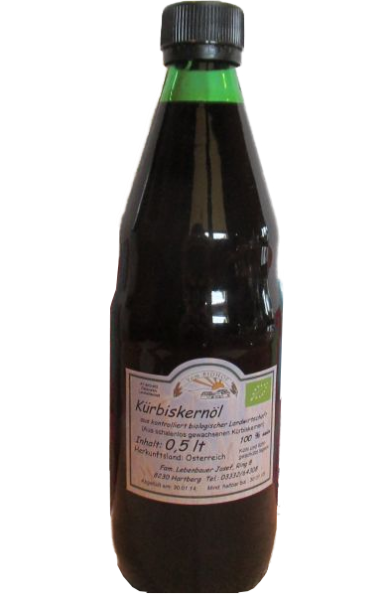 Lebenbauer Kürbiskernöl aus der Steiermark, 0,5 l