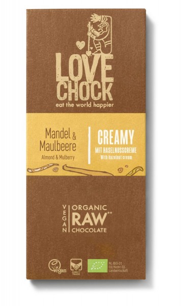 Lovechock Lovechock Tafel Creamy 70 g Mandel/Maulbeere