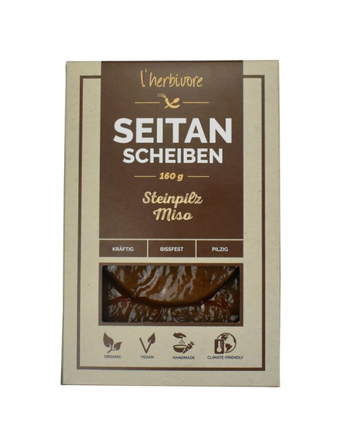 L´herbivore Seitan-Scheiben Steinpilz-Miso