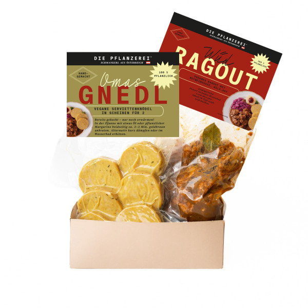 WEIHNACHTSMENÜ Wildragout vegan fix & fertig mit Knödel für 2 Personen, 630g