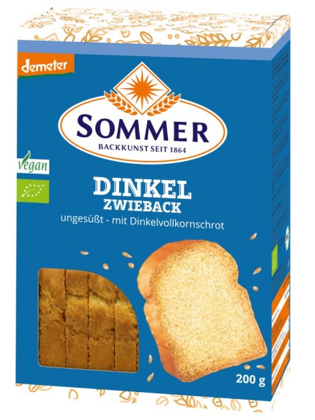 Sommer & Co. Demeter Dinkel-Zwieback, ungesüßt