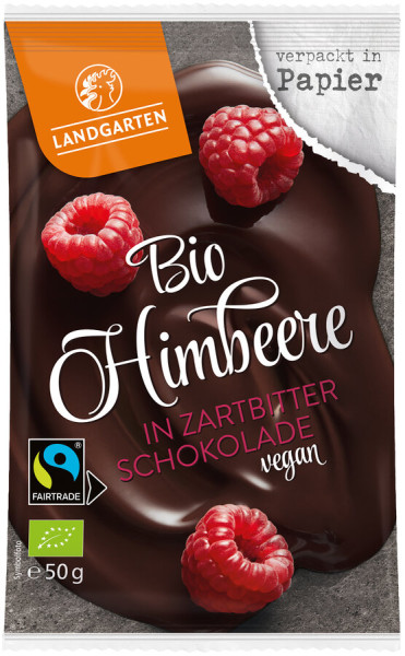 Landgarten Bio FT Himbeere in Zartbitter-Schokolade 50g