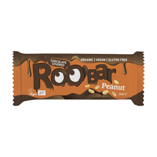 ROO´BAR Roobar Erdnuss mit Schokoladenüberzug, 30g, glutenfrei